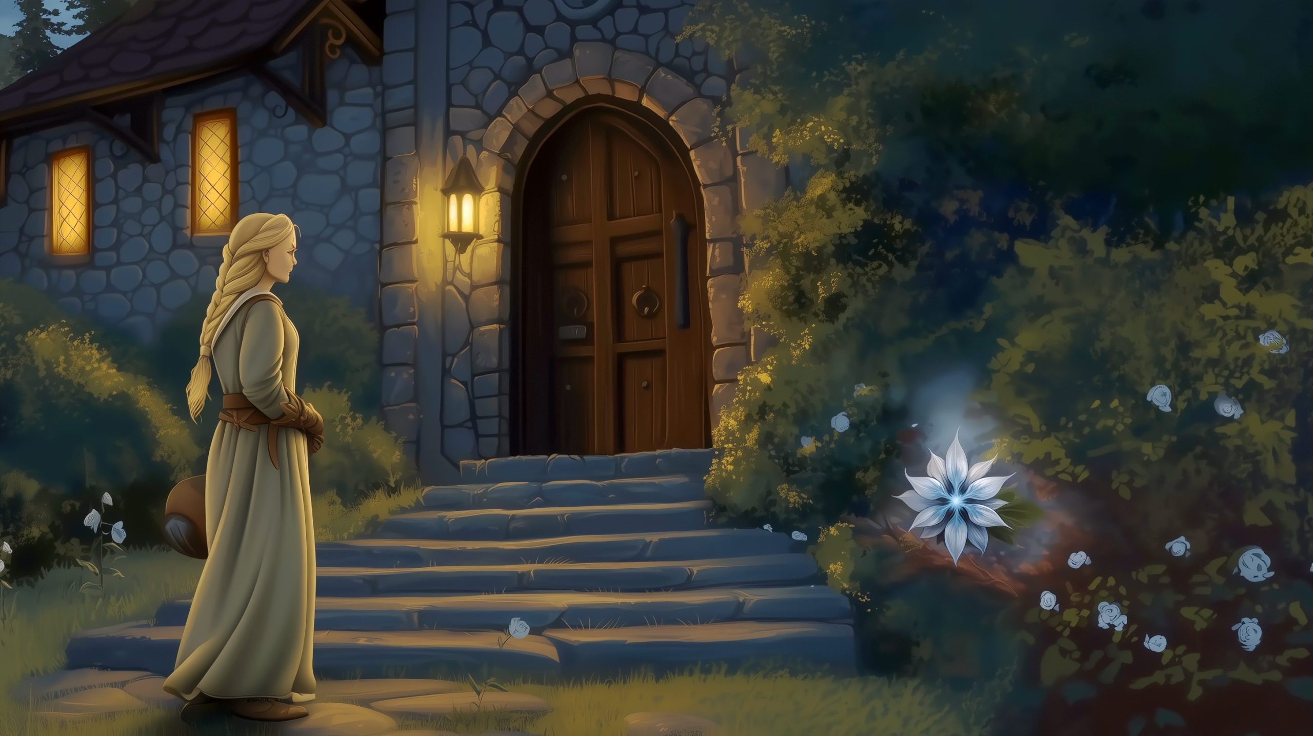 Elora finds white flower